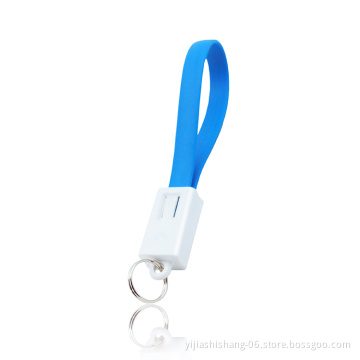 Yijiashishang 2019 Hot Christmas Gift Portable Travel 2 in 1 Keychain USB Charger Cable for Micro USB,iOS